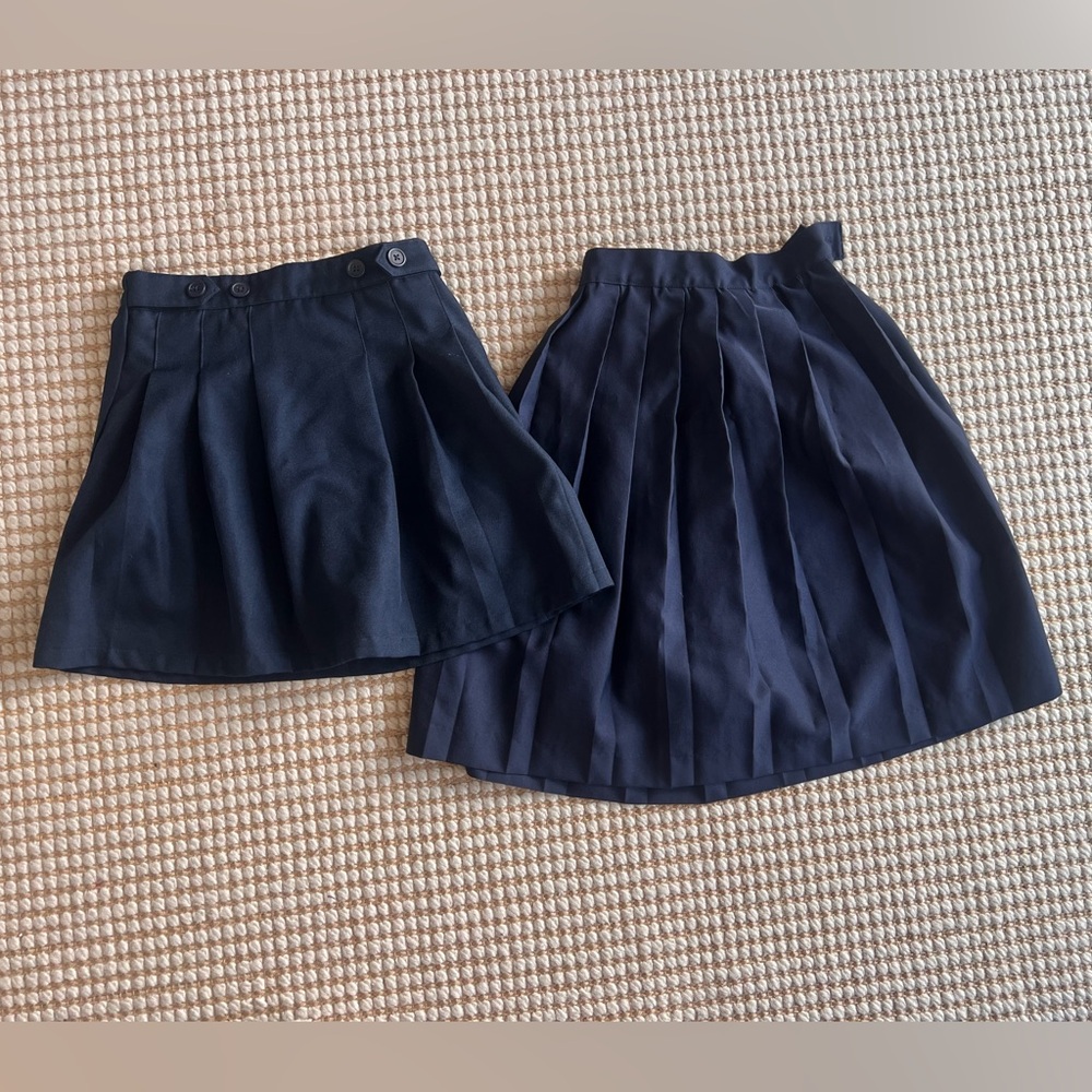 Blue Uniform bundle Skater Skirt with Pleats